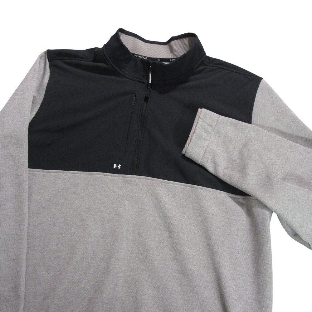 Under Armour Mens Storm Pullover 3XL Gray‎ Black Stretch Polyester 1/4 Zip Logo